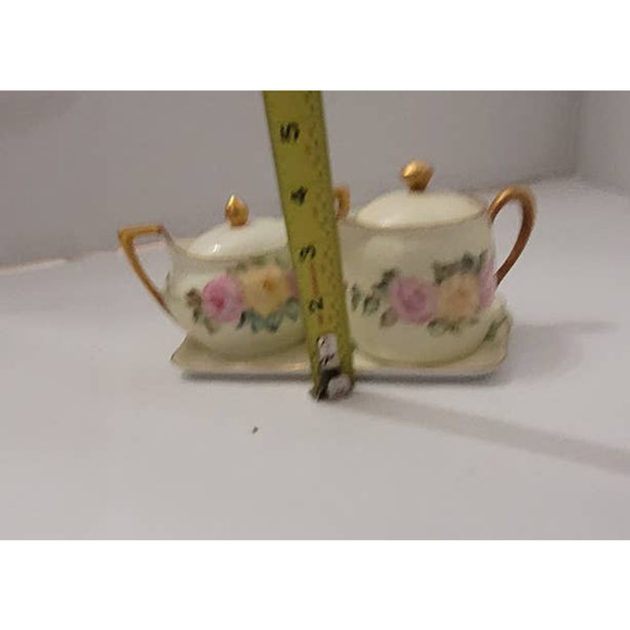 Vintage Porcelain Creamer & Sugar bowl with Plate - Picture 6 of 6